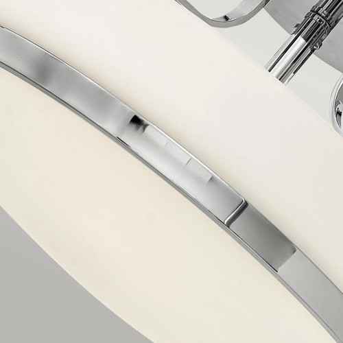 Średni półplafon Harper - 3 źródła światła - Polerowany chrom - Opalowy klosz