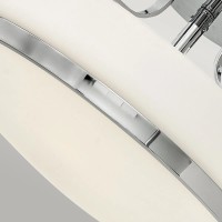 Średni półplafon Harper - 3 źródła światła - Polerowany chrom - Opalowy klosz