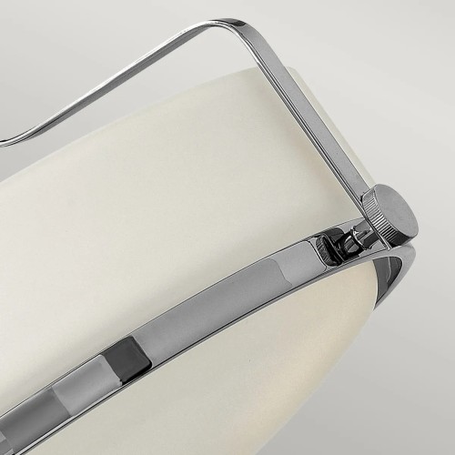 Mały półplafon Harper - 3 źródła światła - Polerowany chrom - Opalowy klosz