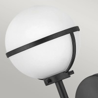 Kinkiet Hollis - 1 źródło światła - Czarny - Opalowy klosz