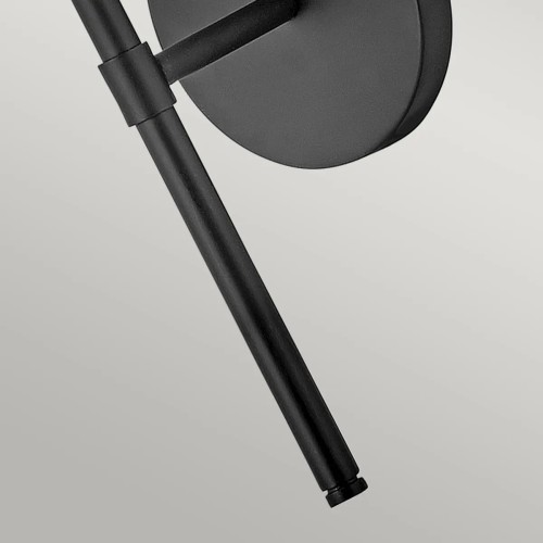 Kinkiet Hollis - 1 źródło światła - Czarny - Opalowy klosz