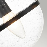 Kinkiet Hollis - 2 źródła światła - Czarny - Przezroczysty klosz