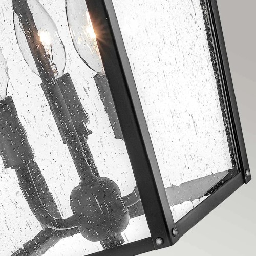 Duża latarnia naścienna Huntersfield - 3 źródła światła - Czarny