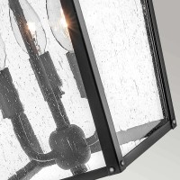 Duża latarnia naścienna Huntersfield - 3 źródła światła - Czarny