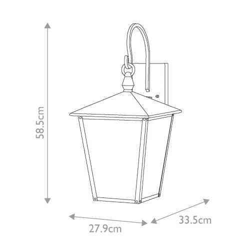 Duża latarnia naścienna Huntersfield - 3 źródła światła - Czarny