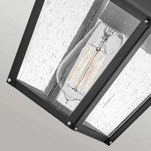 Mała latarnia naścienna Huntersfield - 1 źródło światła - Czarny