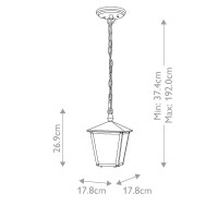 Mała latarnia wisząca Huntersfield - 1 źródło światła - Czarny