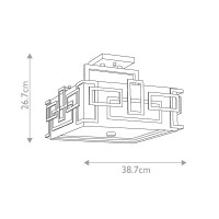 Półplafon Lanza - 3 źródła światła - Antyczny nikiel