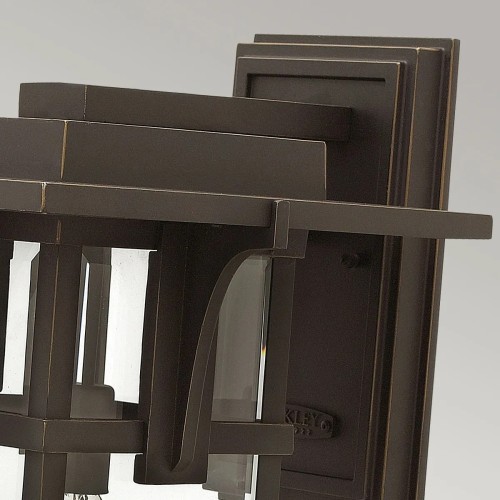 Duża latarnia naścienna Manhattan - 1 źródło światła - Olejowany brąz