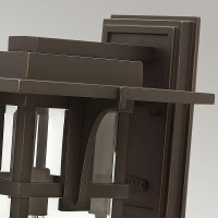 Duża latarnia naścienna Manhattan - 1 źródło światła - Olejowany brąz