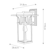 Duża latarnia naścienna Manhattan - 1 źródło światła - Olejowany brąz