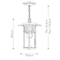 Latarnia wisząca Manhattan - 1 źródło światła - Olejowany brąz