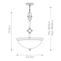 Lampa wisząca Mayflower - 3 źródła światła - Postarzany brąz