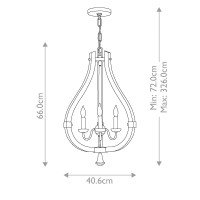 Żyrandol Middlefield - 3 źródła światła - Rdzawe żelazo