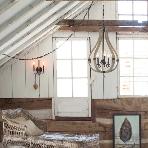 Żyrandol Middlefield - 5 źródeł światła - Rdzawe żelazo