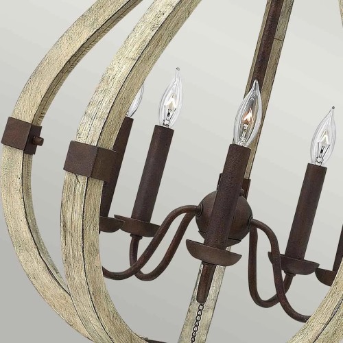 Żyrandol Middlefield - 5 źródeł światła - Rdzawe żelazo