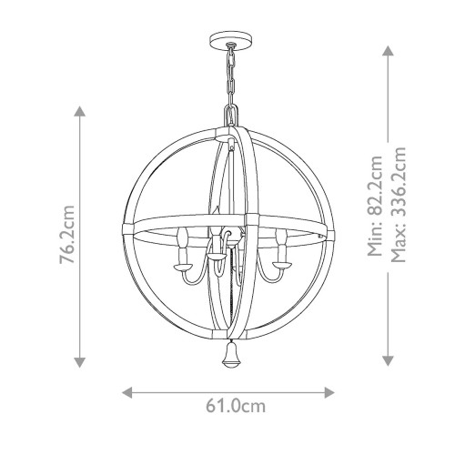 Żyrandol Middlefield - 4 źródła światła - Rdzawe żelazo