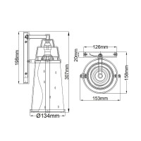 Latarnia naścienna LED Miles - Satynowy nikiel
