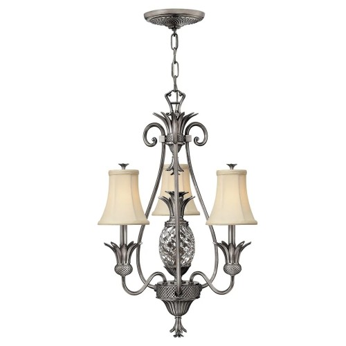 Żyrandol Plantation - 3 źródła światła - Polerowany antyczny nikiel