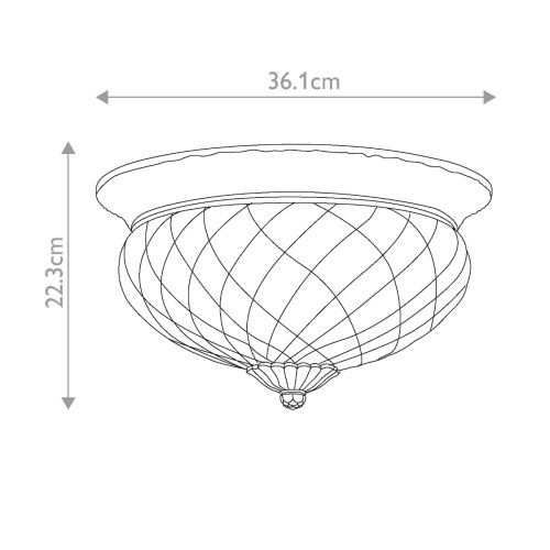 Plafon Plantation - 3 źródła światła - Oksydowany mosiądz