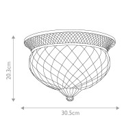 Mały plafon Plantation - 2 źródła światła - Perłowy brąz