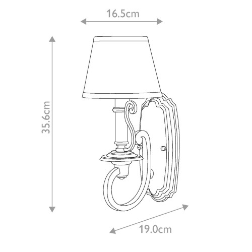 Kinkiet Plymouth - 1 źródło światła - Postarzany brąz