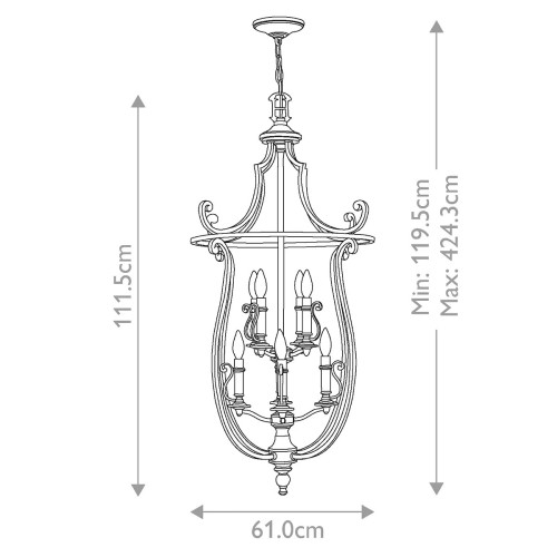 Żyrandol Plymouth - 8 źródeł światła - Postarzany brąz