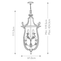 Żyrandol Plymouth - 8 źródeł światła - Postarzany brąz