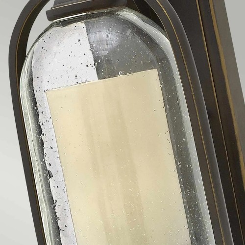 Mała latarnia naścienna Quincy - 1 źródło światła - Olejowany brąz