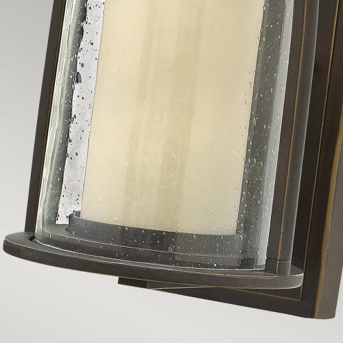 Mała latarnia naścienna Quincy - 1 źródło światła - Olejowany brąz