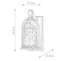 Mała latarnia naścienna Quincy - 1 źródło światła - Olejowany brąz