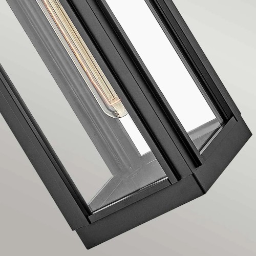 Mała latarnia naścienna Sag Harbor - 1 źródło światła - Czarny