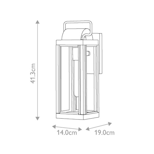 Mała latarnia naścienna Sag Harbor - 1 źródło światła - Czarny