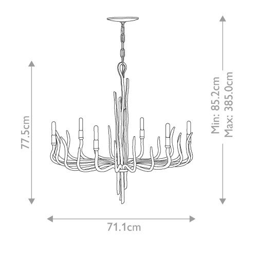 Żyrandol Spyre - 6 źródeł światła - Matowy brąz