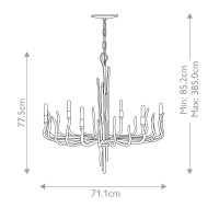 Żyrandol Spyre - 6 źródeł światła - Matowy brąz