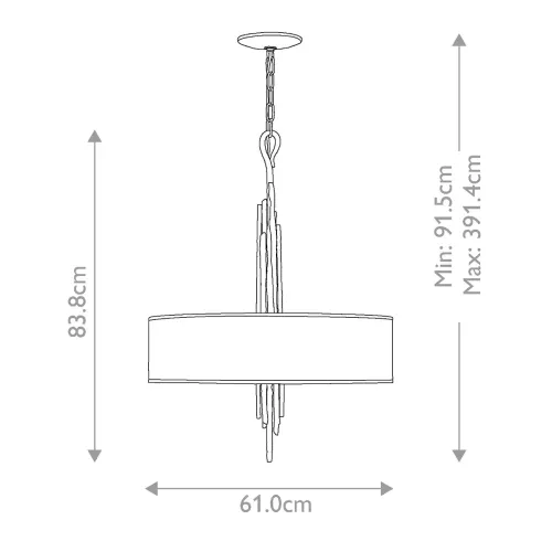 Lampa wisząca Spyre - 6 źródeł światła - Szampańskie złoto