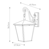 Duża latarnia naścienna Trellis - 4 źródła światła - Brązowy