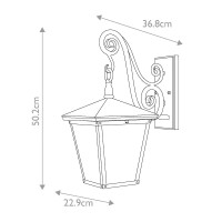 Średnia latarnia naścienna Trellis - 3 źródła światła - Brązowy