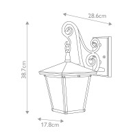 Mała latarnia naścienna Trellis - 1 źródło światła - Brązowy