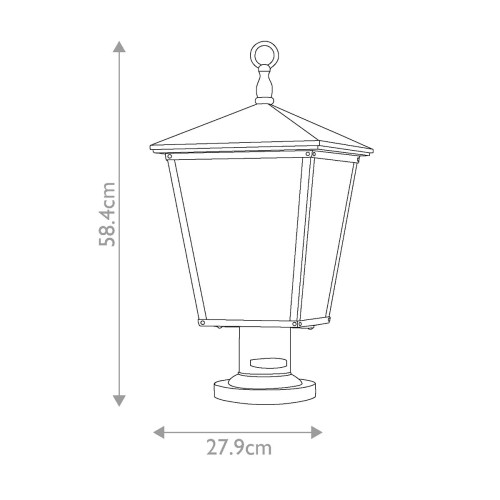 Duża latarnia cokołowa Trellis - 3 źródła światła - Brązowy