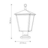 Duża latarnia cokołowa Trellis - 3 źródła światła - Brązowy