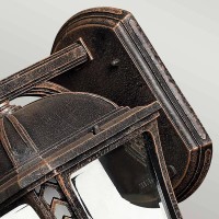 Średnia latarnia naścienna Wabash - 2 źródła światła - Brązowy