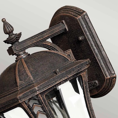 Mała latarnia naścienna Wabash - 1 źródło światła - Brązowy