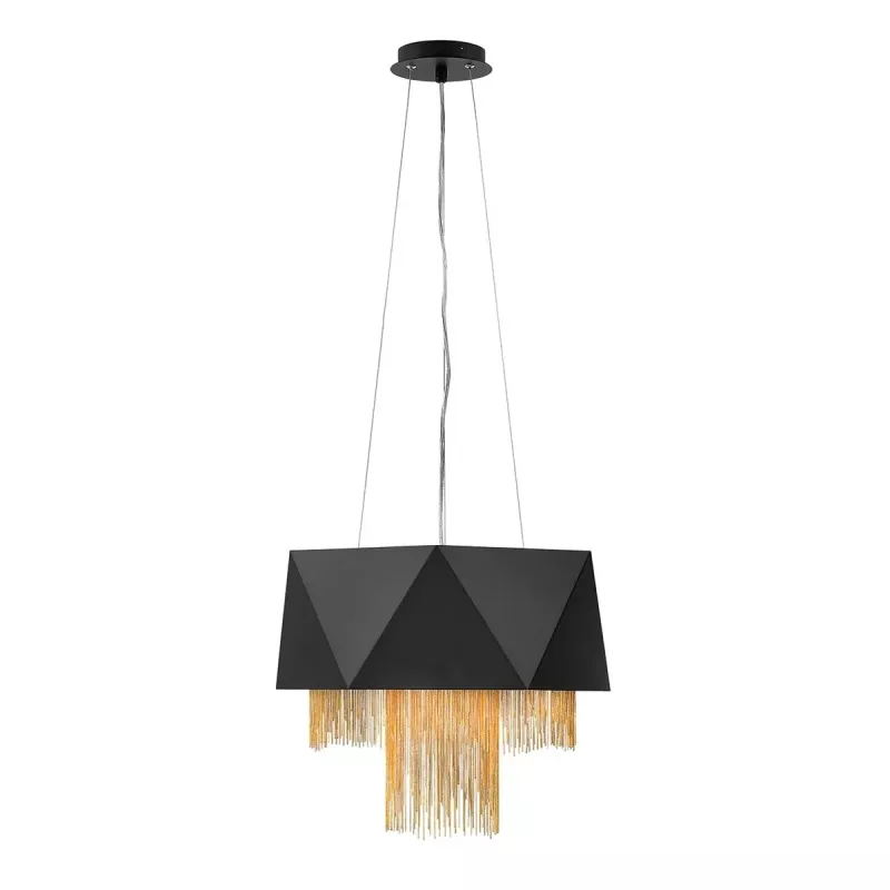 Lampa wisząca Zuma - 6 źródeł światła - Satynowy czarny, złoty