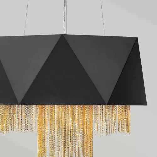 Lampa wisząca Zuma - 6 źródeł światła - Satynowy czarny, złoty
