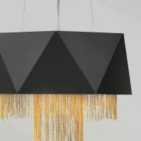 Lampa wisząca Zuma - 6 źródeł światła - Satynowy czarny, złoty