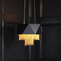 Lampa wisząca Zuma - 6 źródeł światła - Satynowy czarny, złoty