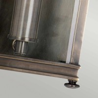 Mała latarnia naścienna Holborn - 1 źródło światła - Ciemnobrązowy