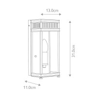 Mała latarnia naścienna Holborn - 1 źródło światła - Ciemnobrązowy