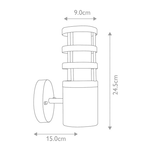 Latarnia naścienna Hornbaek - 1 źródło światła - Czarny